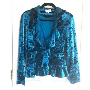 Jade - Melody Tam Dark Teal Velvet Blazer